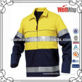yellow color work wear jacket for worker safety with 3M tape